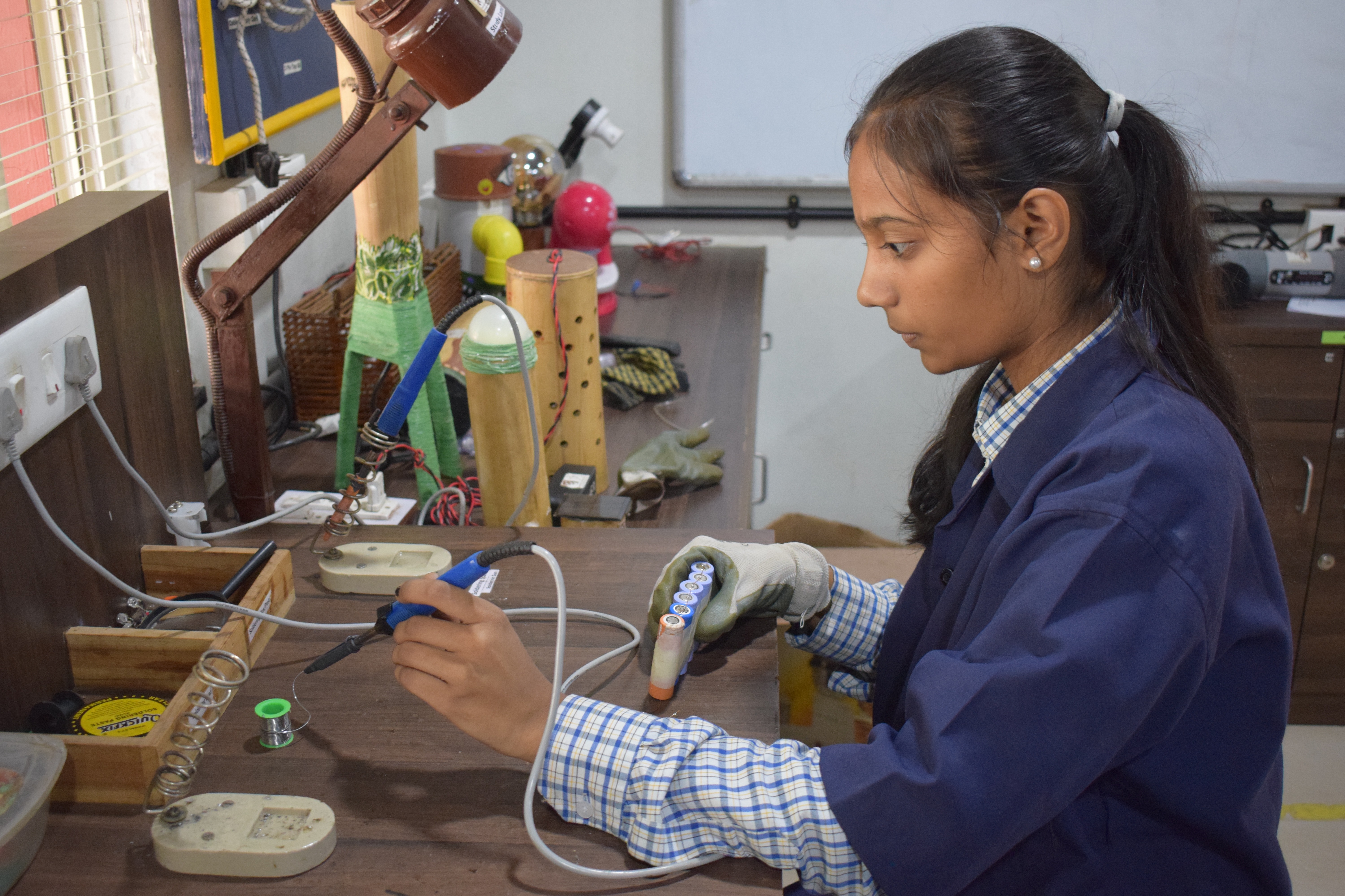 Electrical lab — soldering session